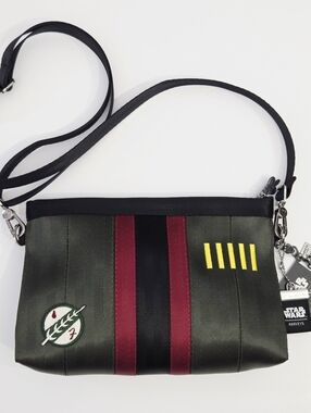 NWT HARVEYS SEATBELT X STAR WARS BOBA FETT CLUTCH SHOULDER BAG